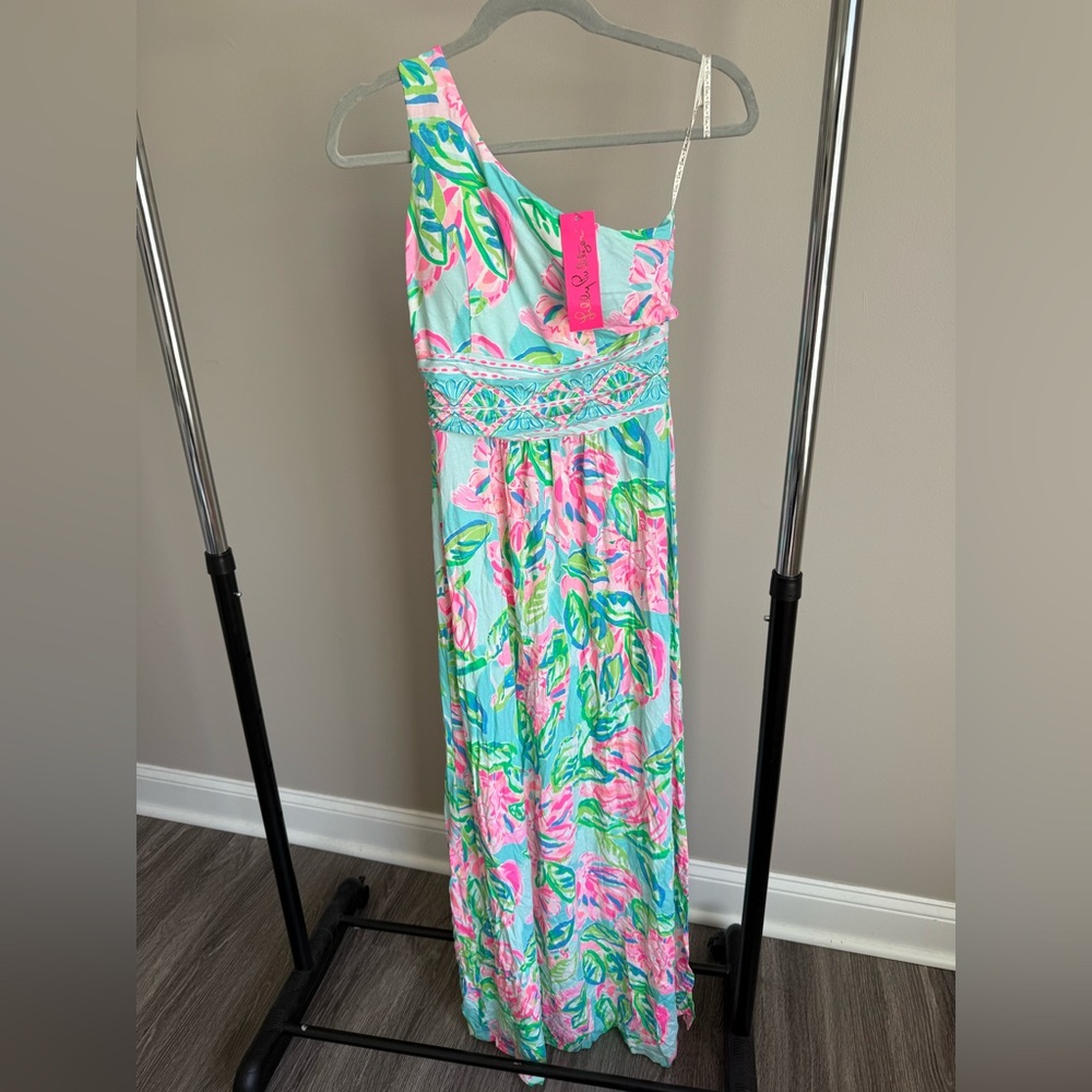 One-Shoulder Floral Maxi Dress